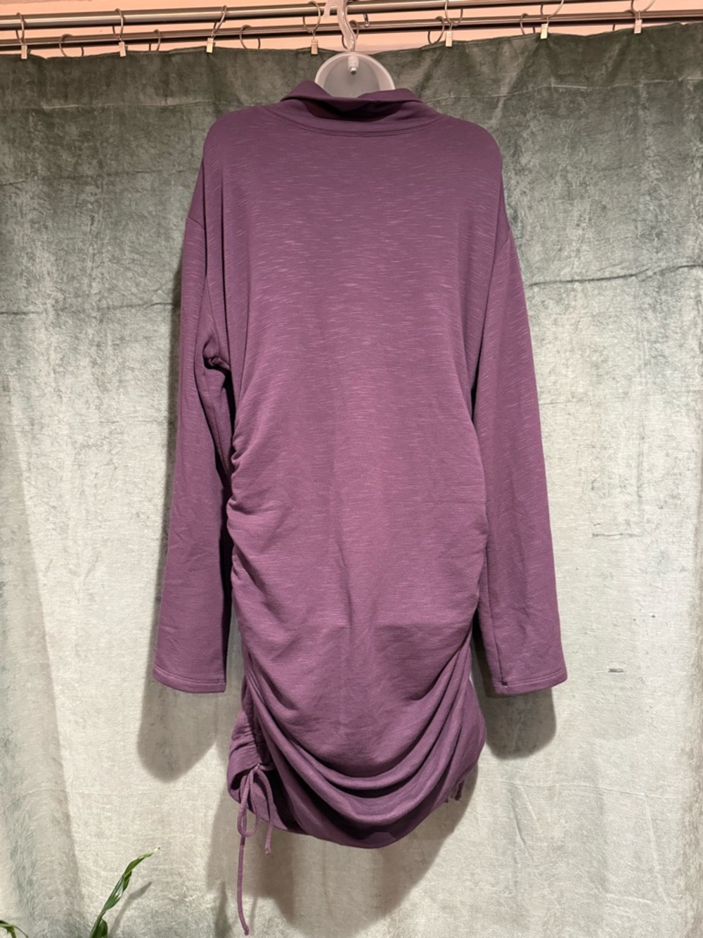 Anthropologie Mauve Drawstring Ruched Tunic with Cowl Neck - Picture 2 of 4
